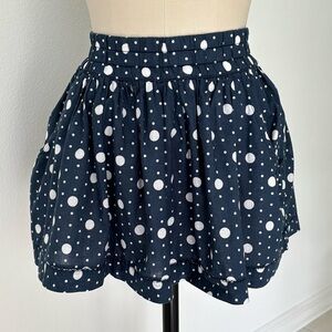 Abercrombie & Fitch Mini Skirt Blue Polka Dots Cotton Lined L